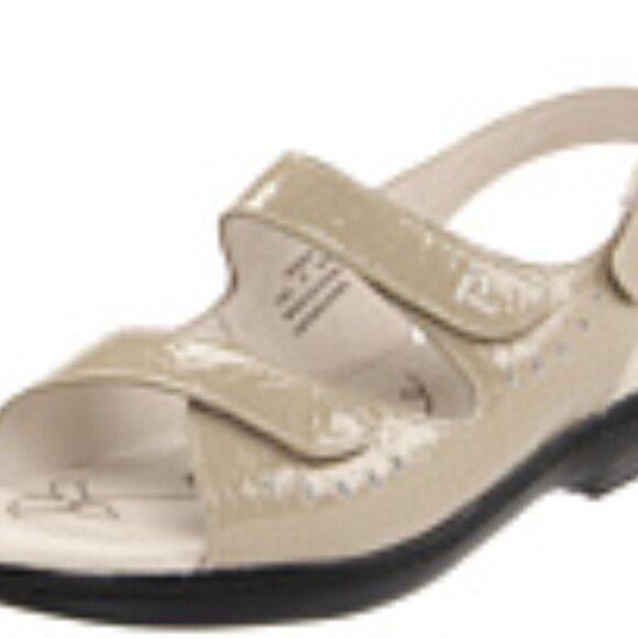 Propet Sandal Cream Metallic Croc Print Trinidad Comfort Leather Women’s size 8 - Picture 2 of 16